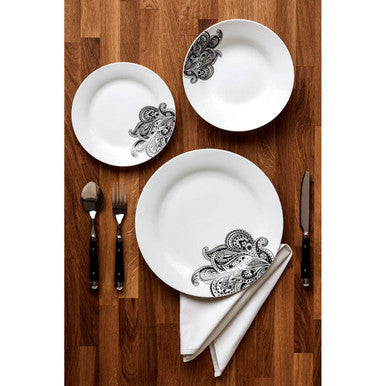 Avie Prince 12 Piece Black Dinner Set