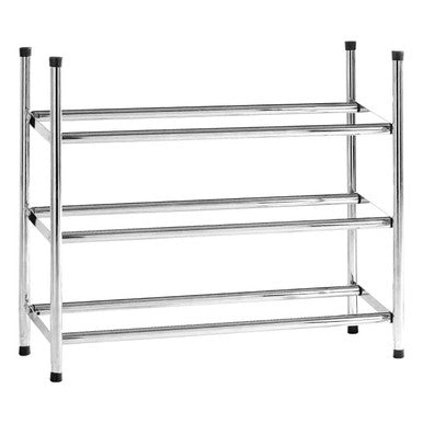 Three Tiers Chrome Shoe Rack - Luxe Home Essentials