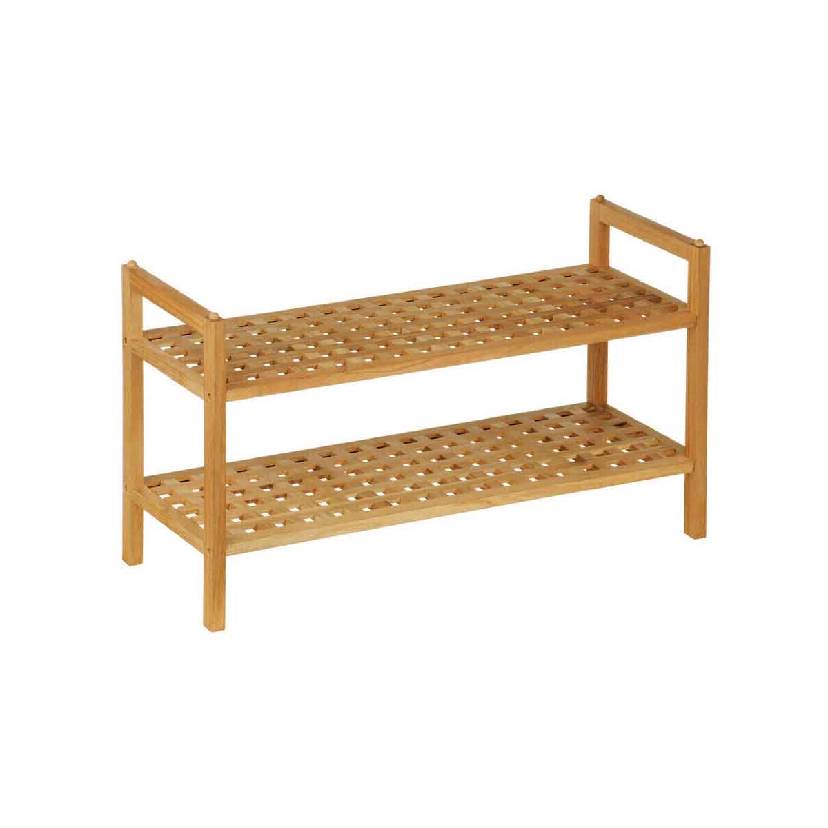 Parker Walnut Wood 2 Tier Shoe Rack - Luxe Home Essentials