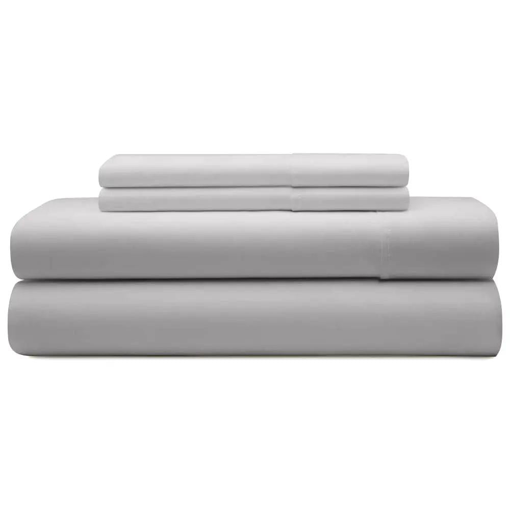 Pure Egyptian Cotton Duvet Cover Bed Set in Light Grey Euphoric Bedding
