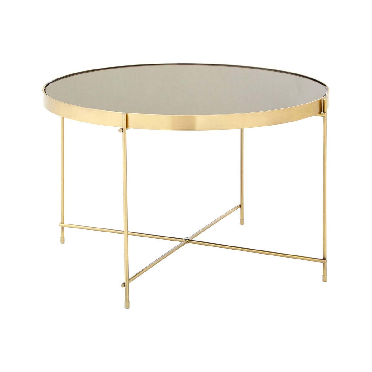 Allure Brushed Bronze Large Side Table with Black Mirror