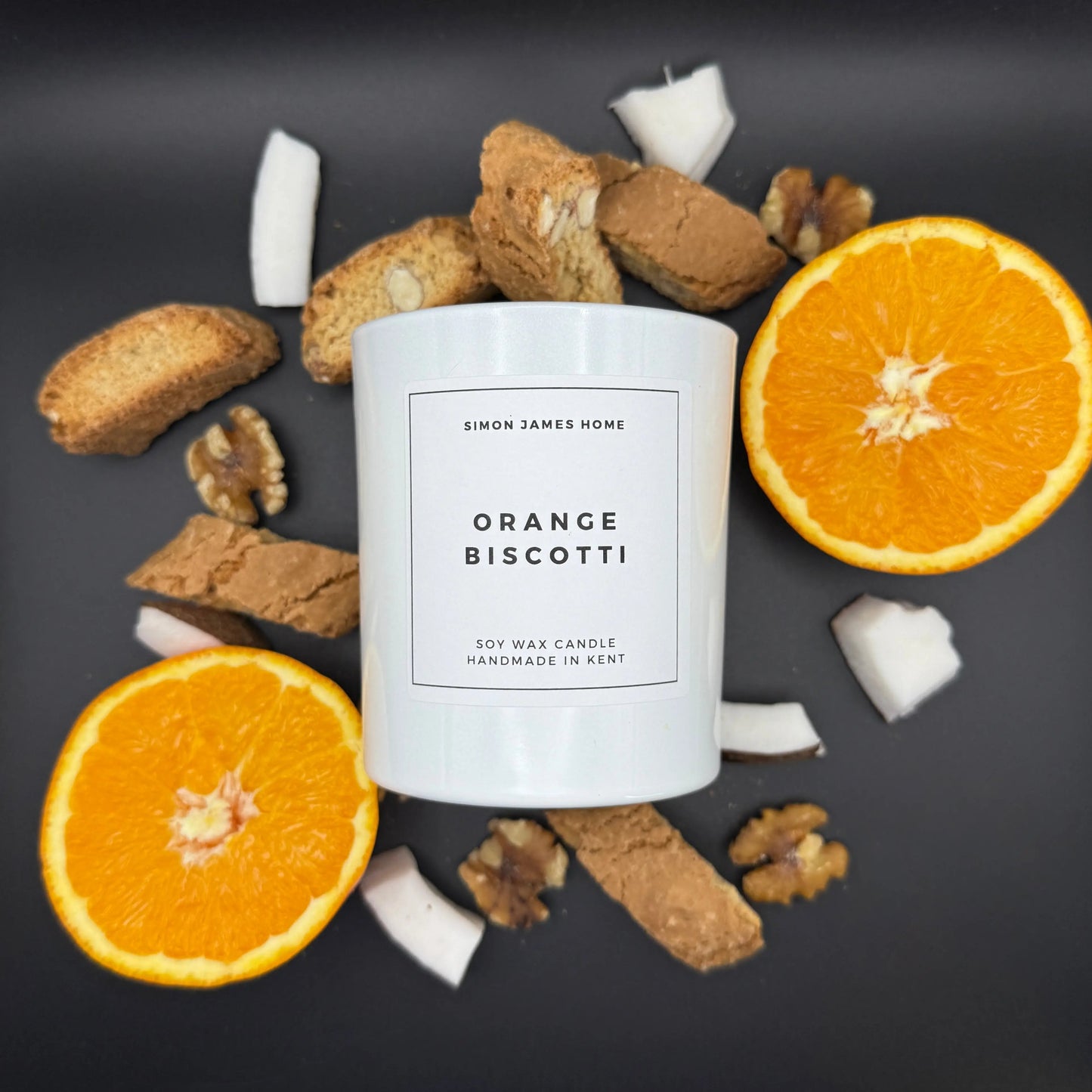 Orange Biscotti Handmade Soy Wax Candle Simon James Home