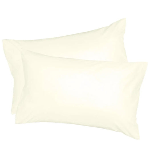 Egyptian Cotton Pillowcases in Cream (2 pack) Euphoric Bedding