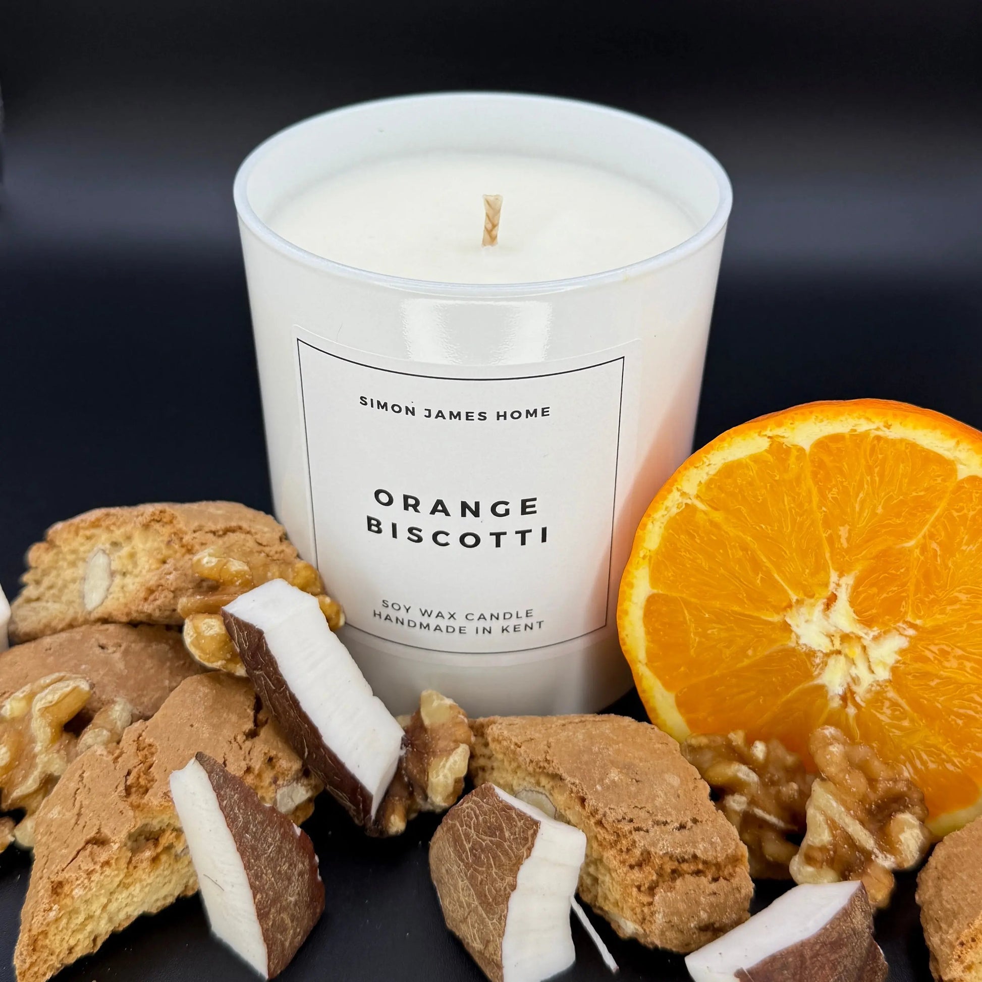 Orange Biscotti Handmade Soy Wax Candle Simon James Home