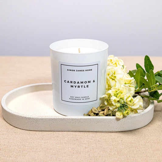 Cardamom & Myrtle Handmade Soy Wax Candle Simon James Home