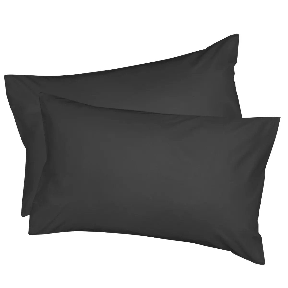 Egyptian Cotton Pillowcases in Black (2 pack) Euphoric Bedding