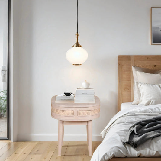 Chester Cane And Wood Bedside Table Verty Furniture