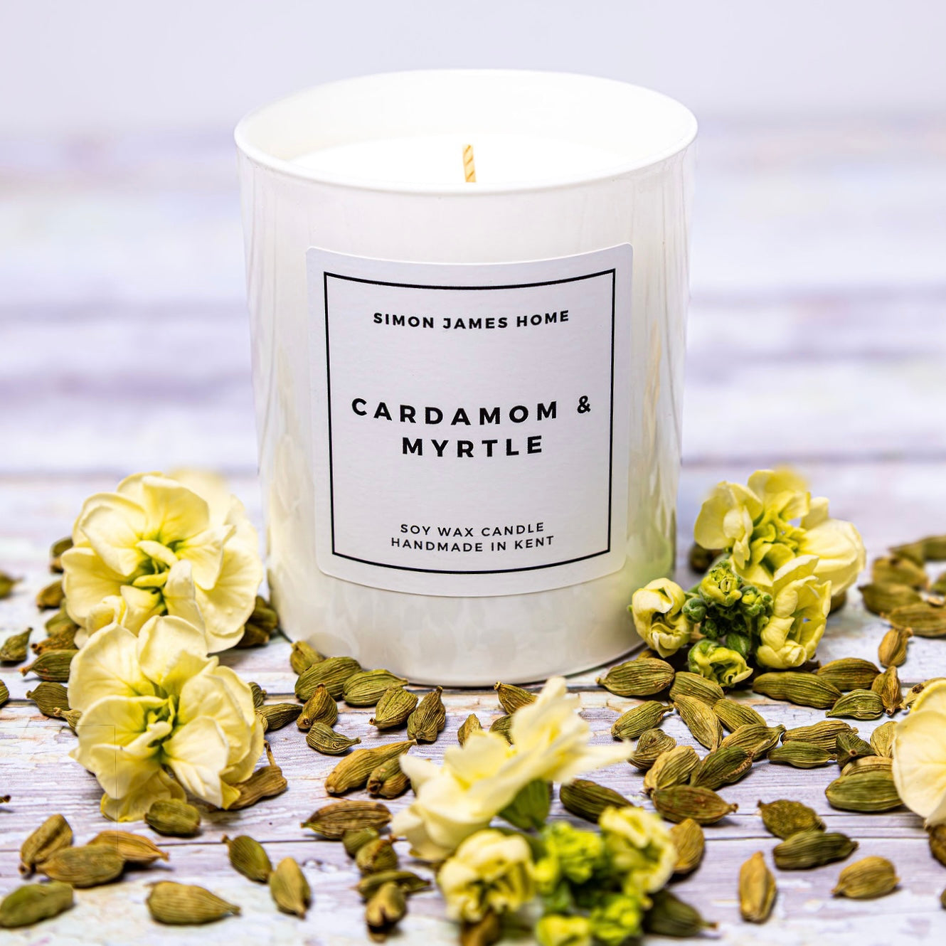 Cardamom & Myrtle Handmade Soy Wax Candle Simon James Home