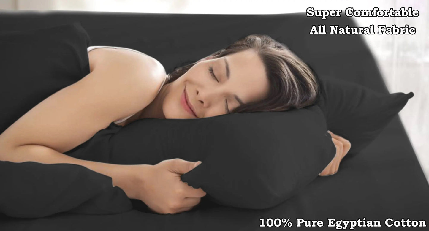 Egyptian Cotton Pillowcases in Black (2 pack) Euphoric Bedding