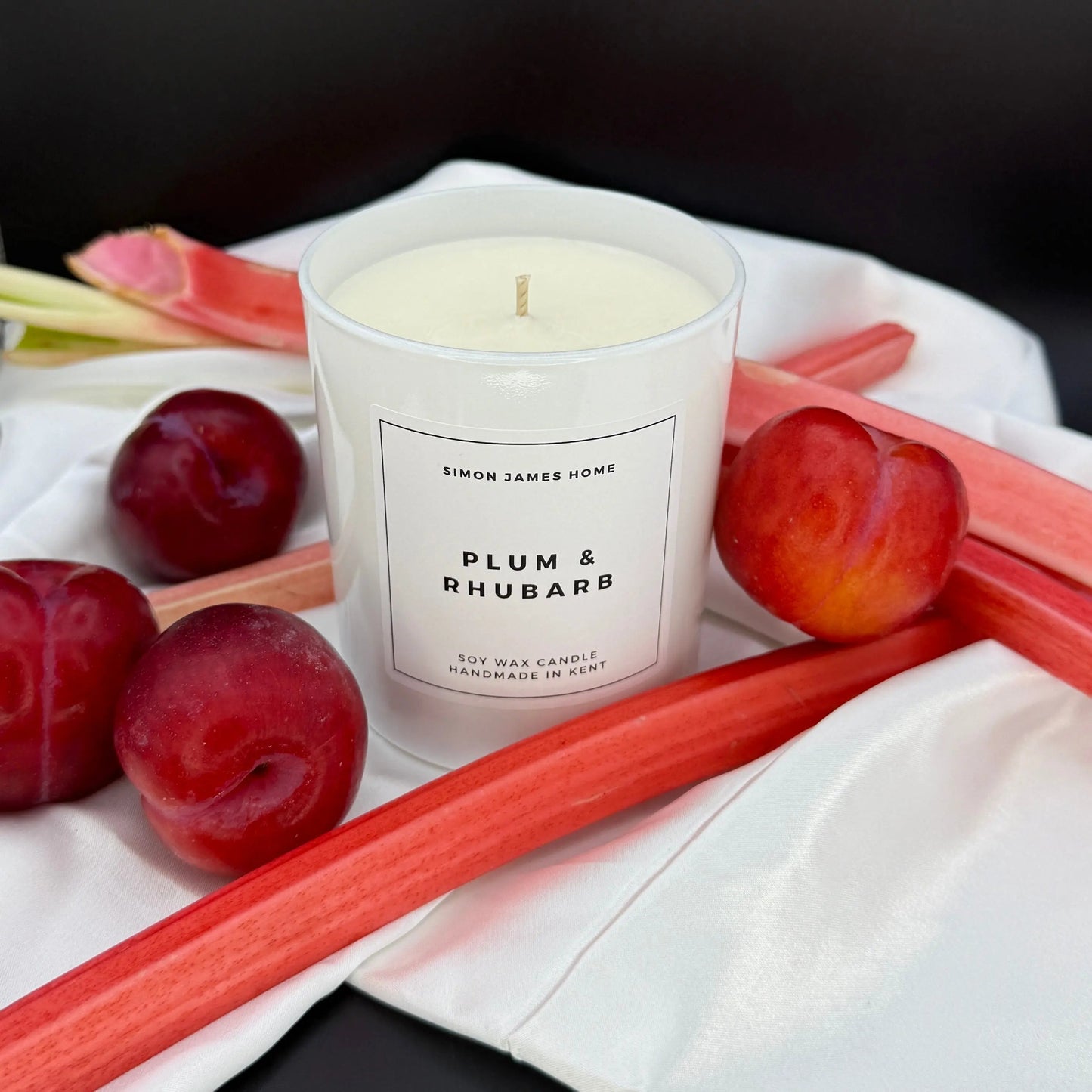 Plum & Rhubarb Handmade Soy Wax Candle Simon James Home
