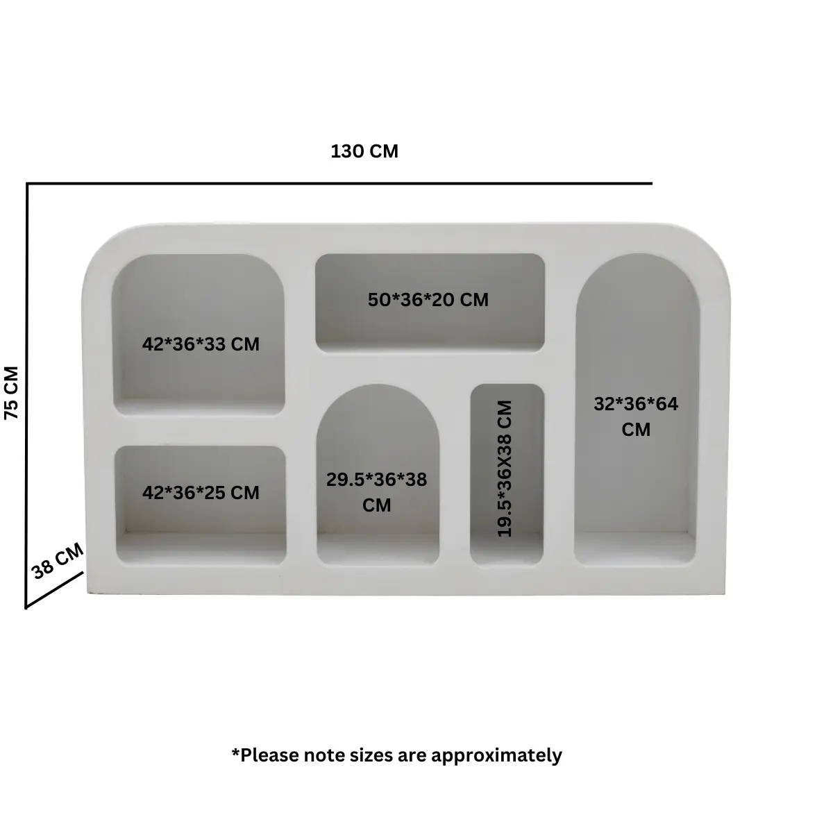 Udaipur Geometric Medium Sideboard / Display Cabinet / Bookshelf Verty Furniture
