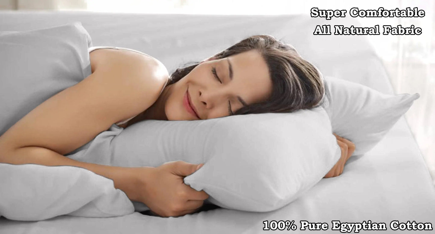 Egyptian Cotton Pillowcases in Light Grey (2 pack) Euphoric Bedding