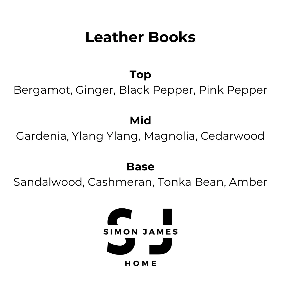 Leather Books Handmade Soy Wax Candle Simon James Home