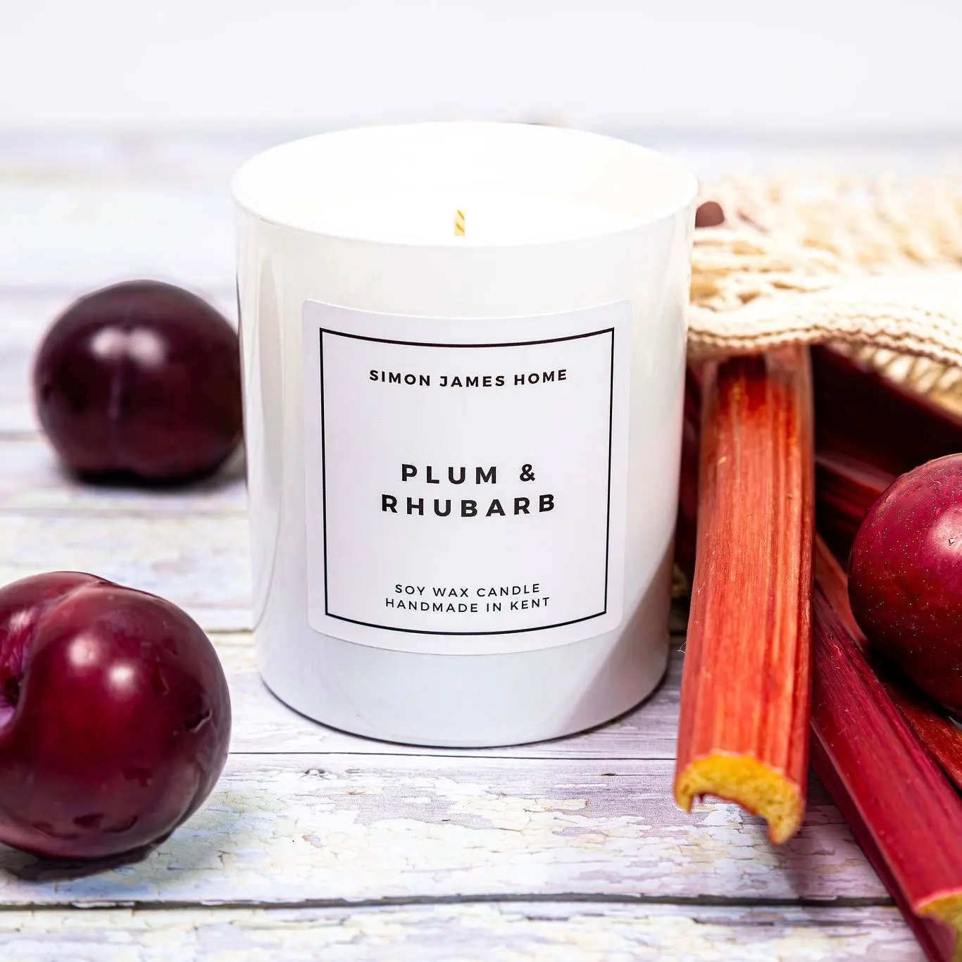 Plum & Rhubarb Handmade Soy Wax Candle Simon James Home