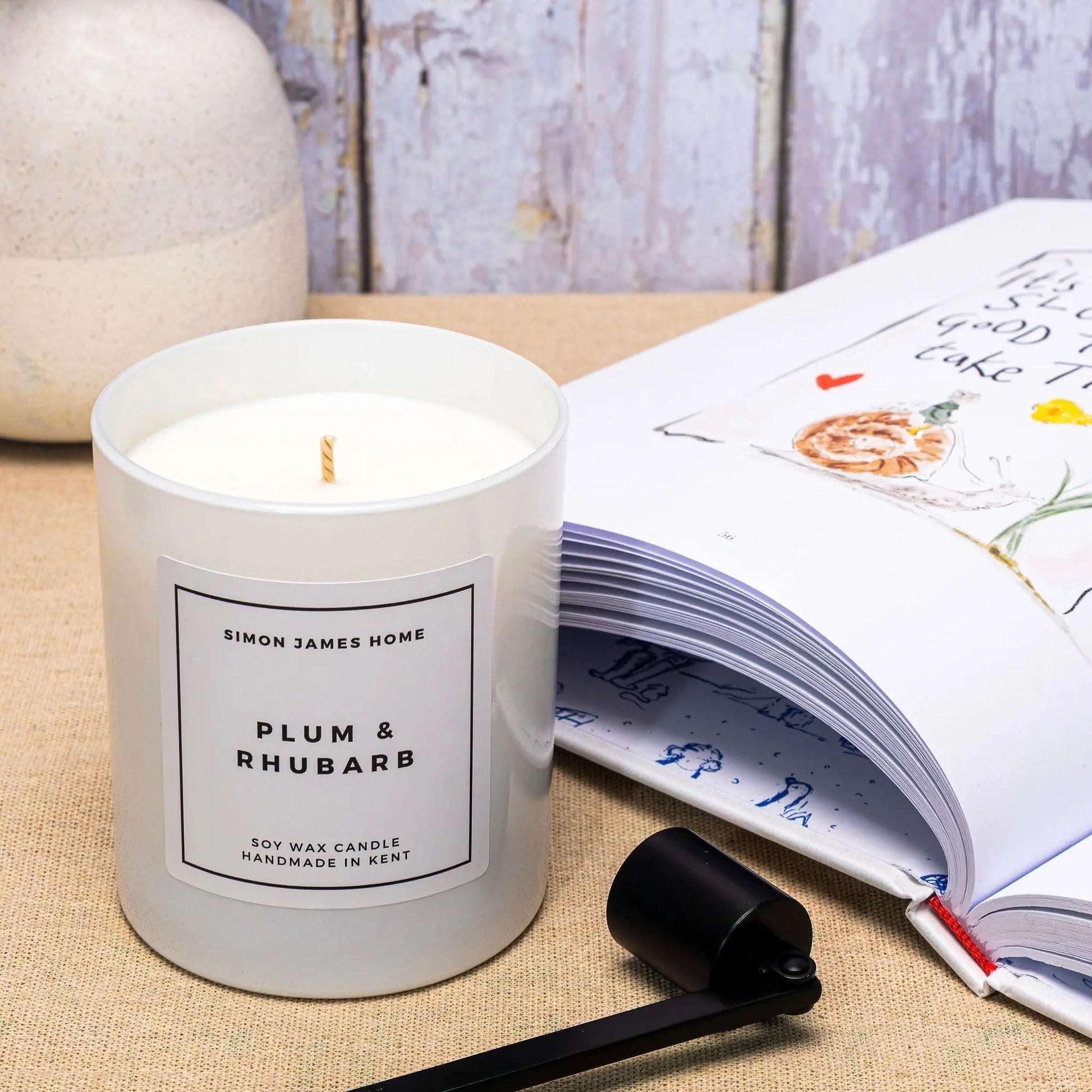 Plum & Rhubarb Handmade Soy Wax Candle Simon James Home