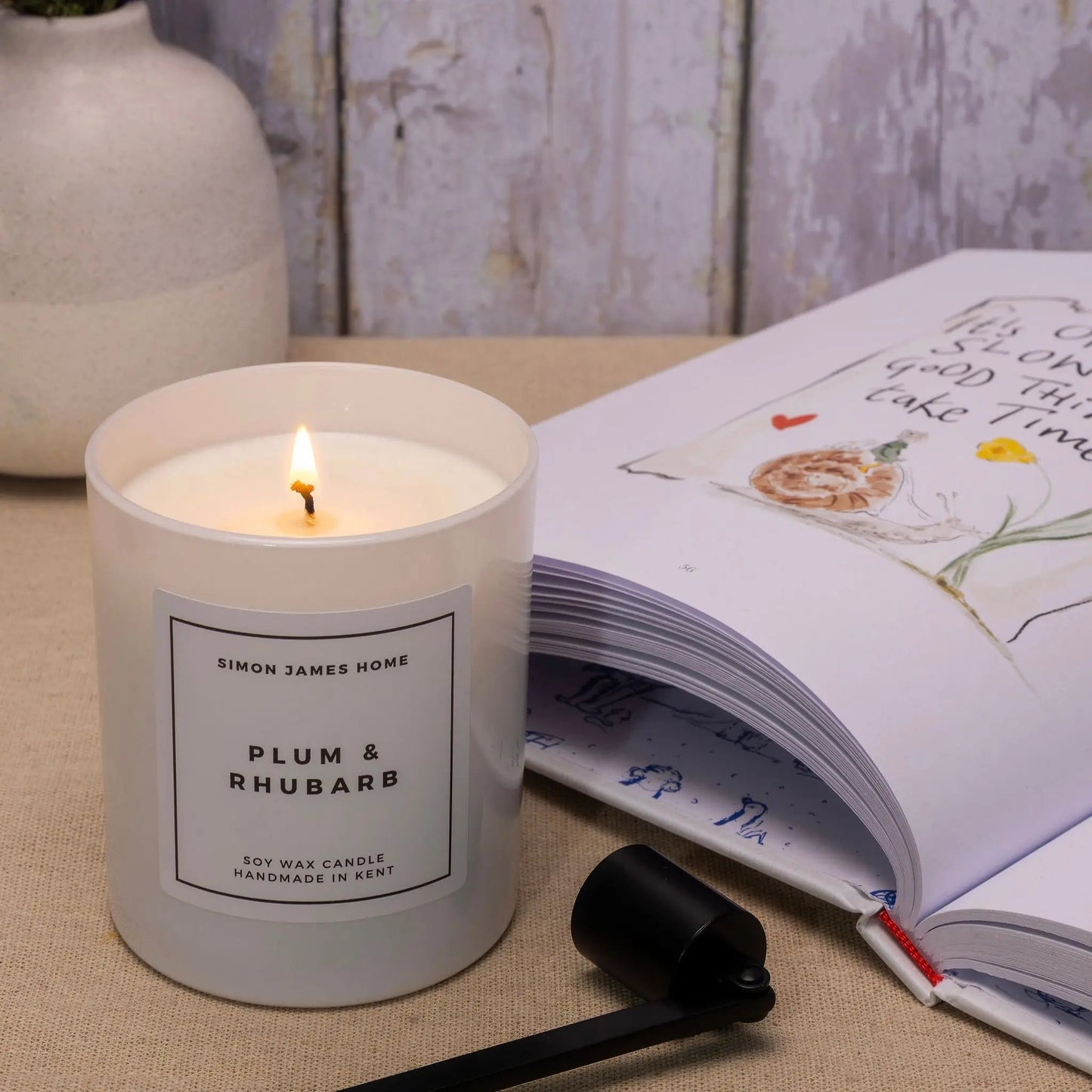 Plum & Rhubarb Handmade Soy Wax Candle Simon James Home