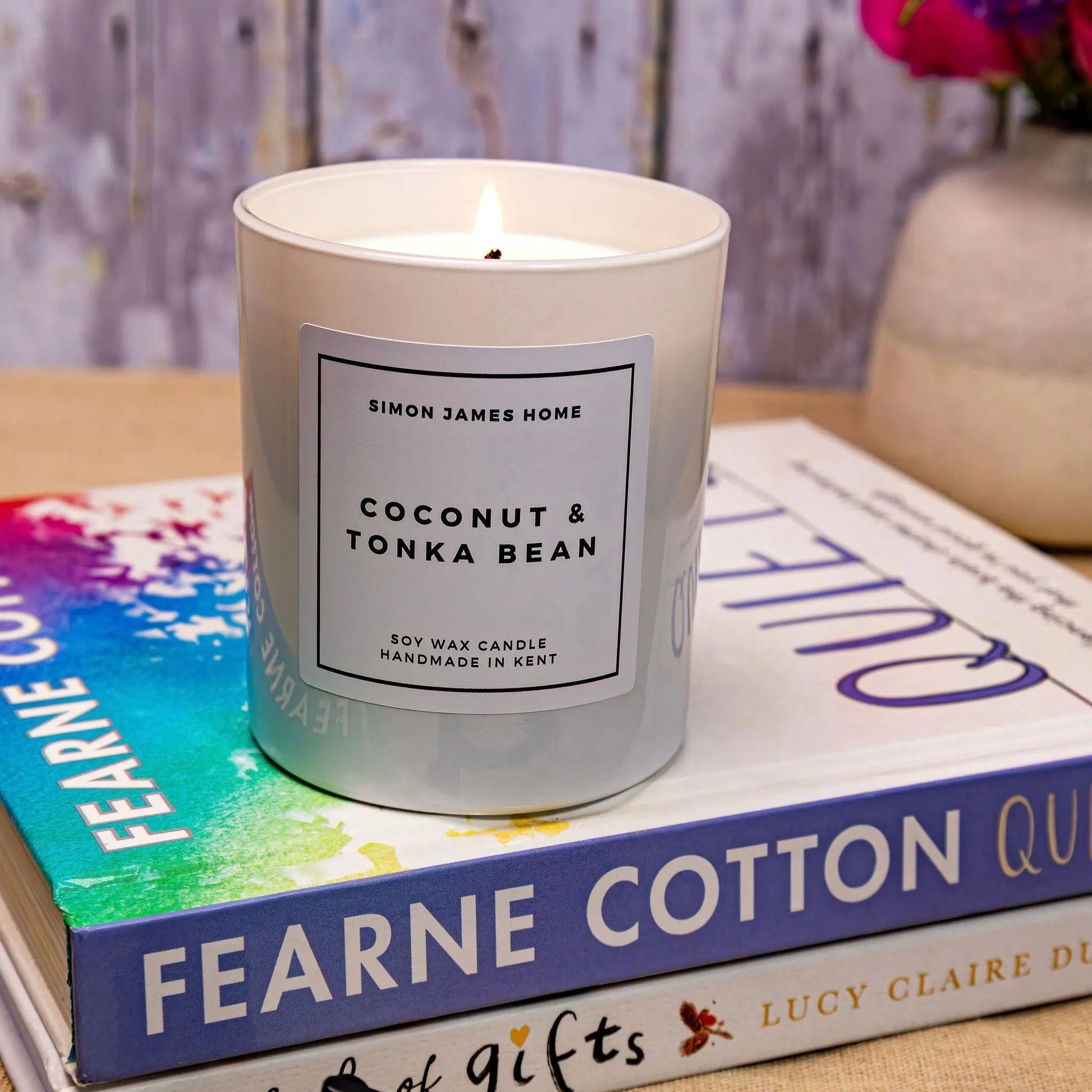Coconut & Tonka Bean Handmade Soy Wax Candle - Luxurious Coconut Candle Simon James Home