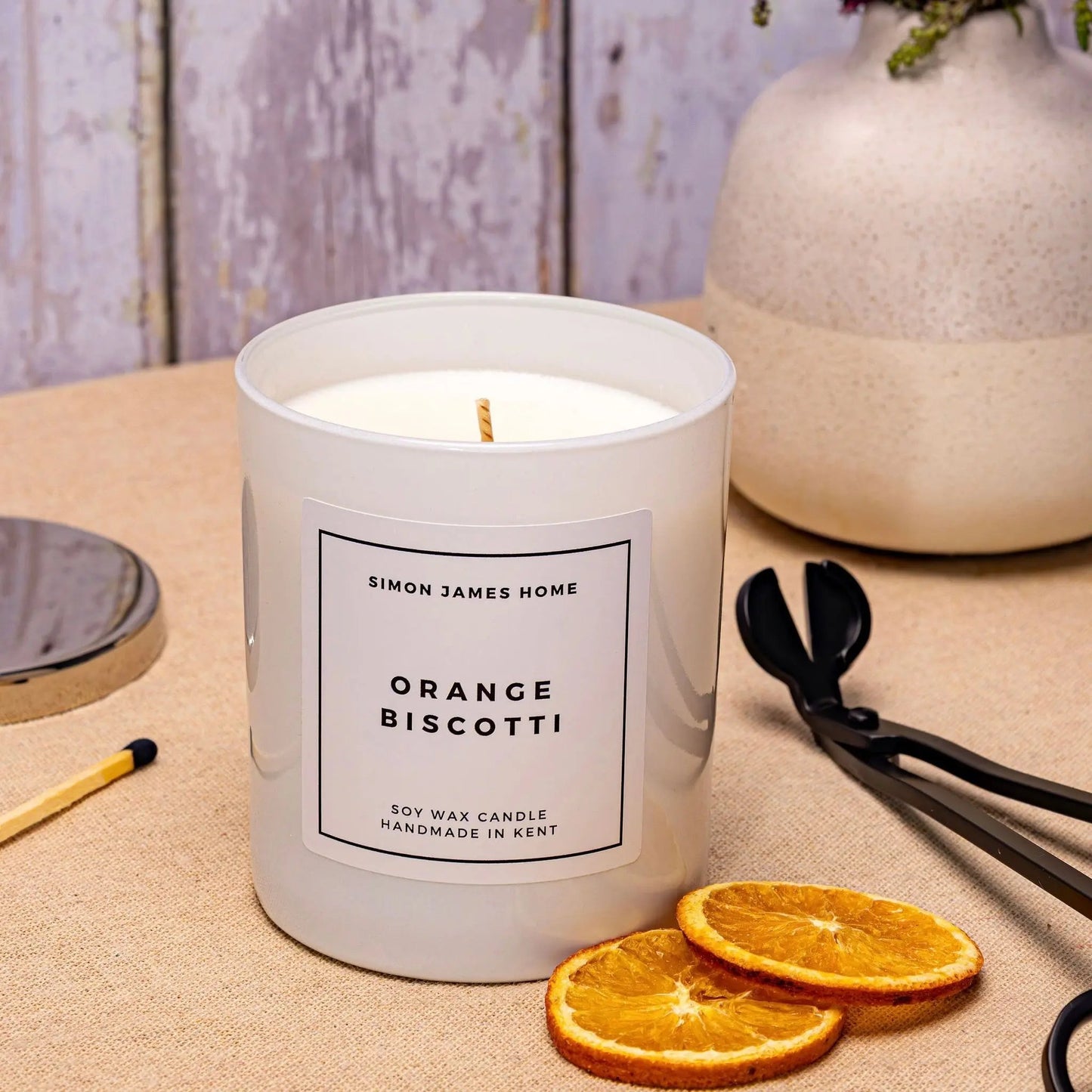 Orange Biscotti Handmade Soy Wax Candle Simon James Home