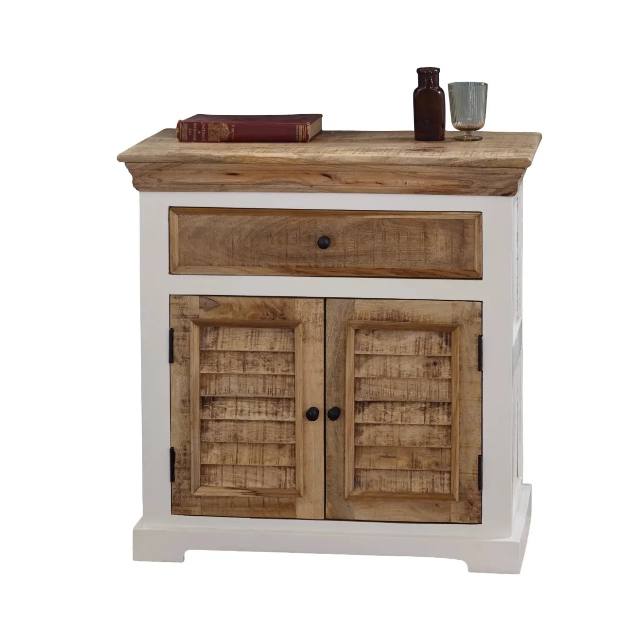 Bianco Solid Mango Wood Small Sideboard White Verty Furniture