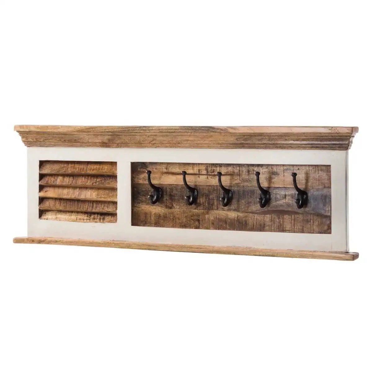 Bianco Wood Shoe Rack & Hanger Wall Hook Sets Verty Furniture