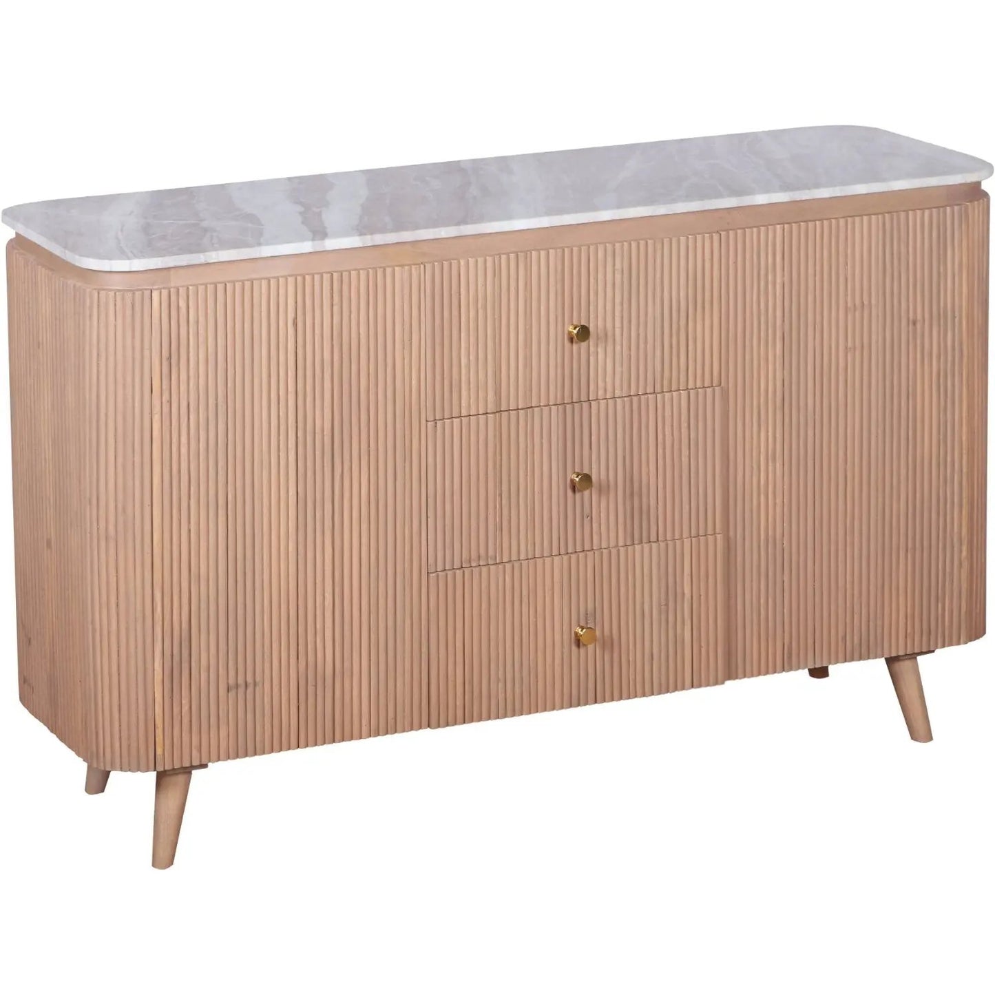 Bundi Natural Marble & Wood Extra Large Sideboard Verty Furniture