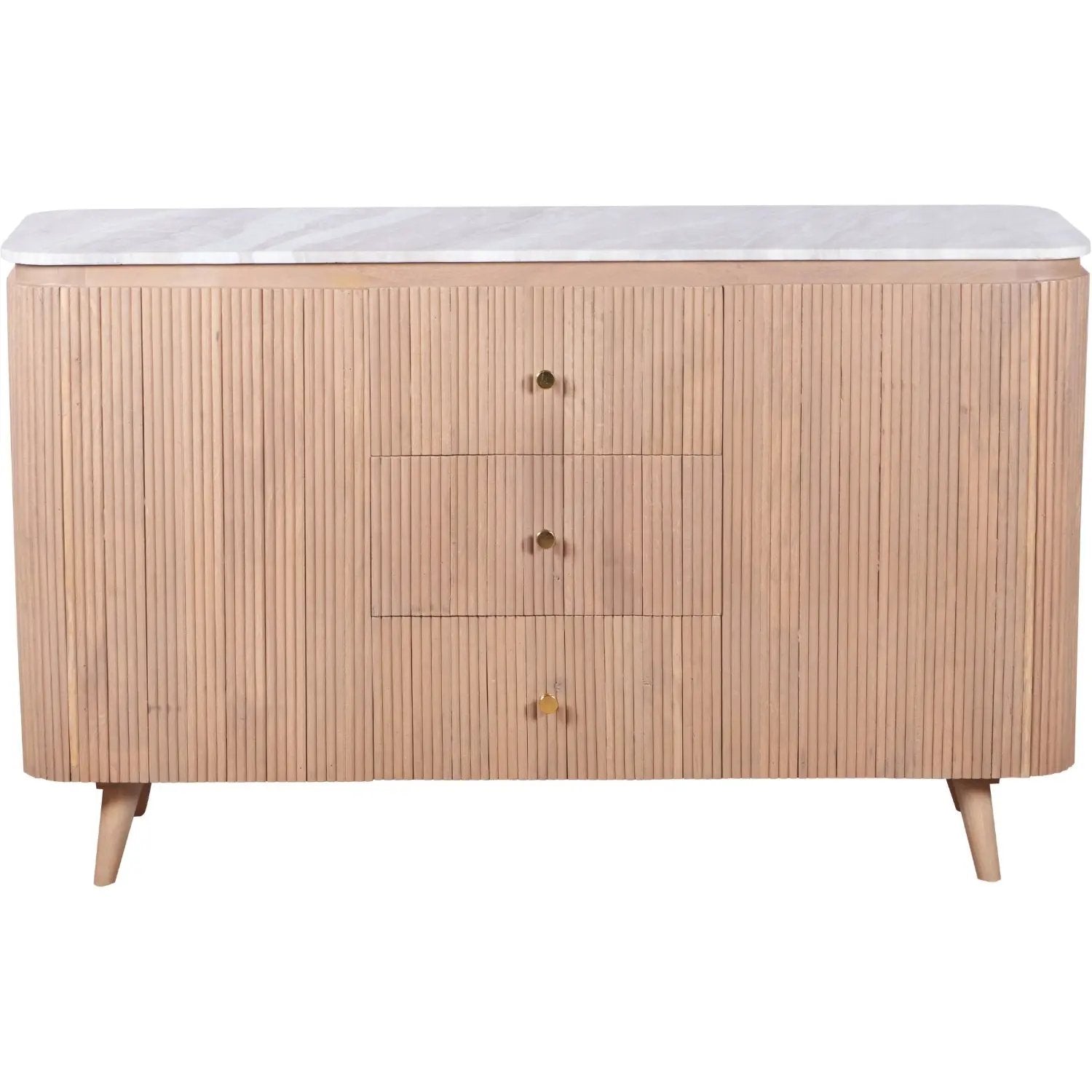 Bundi Natural Marble & Wood Extra Large Sideboard Verty Furniture