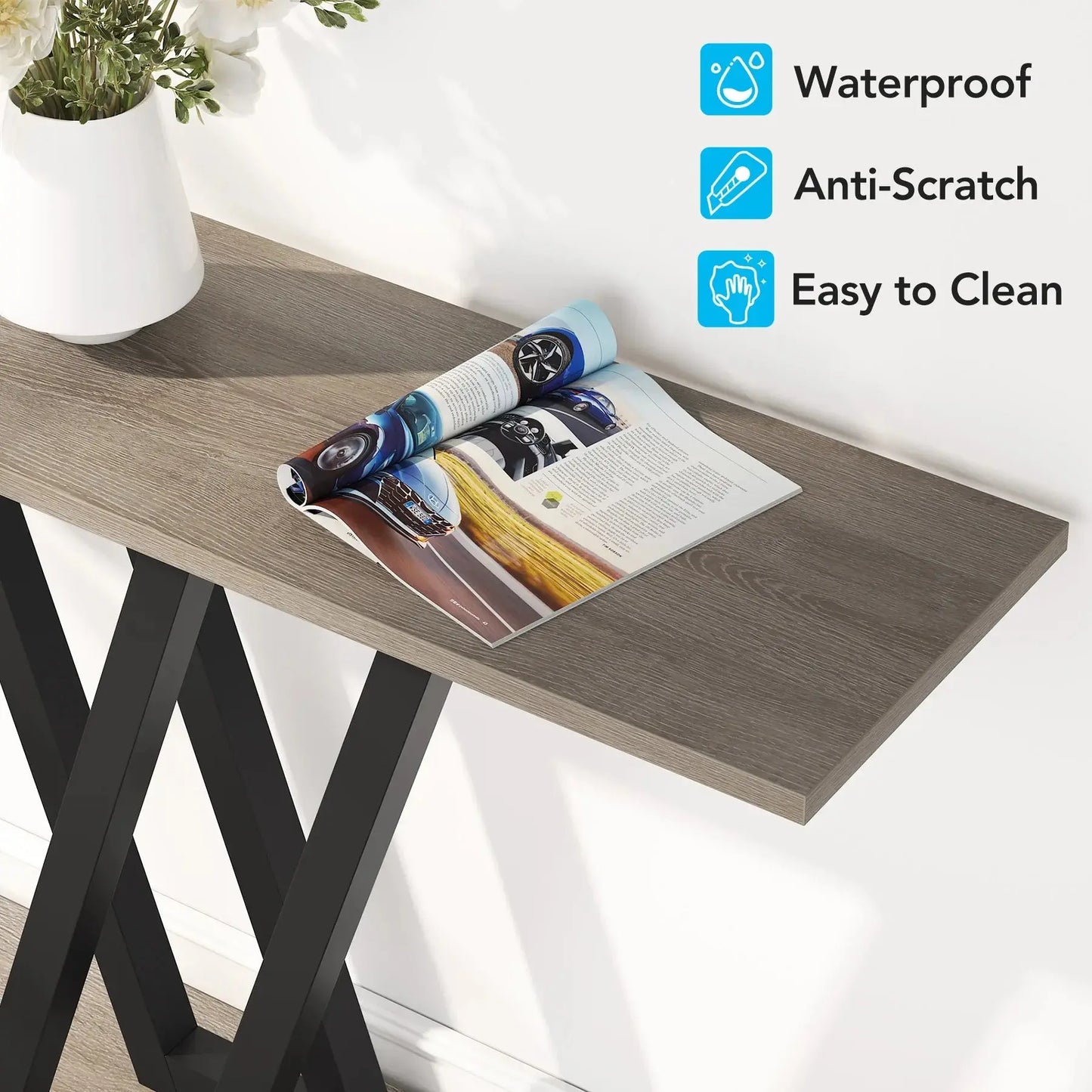 Tribesigns Industrial Console Table - Modern Wood Entryway Furniture for Living Room, 43.3" L Klassyx