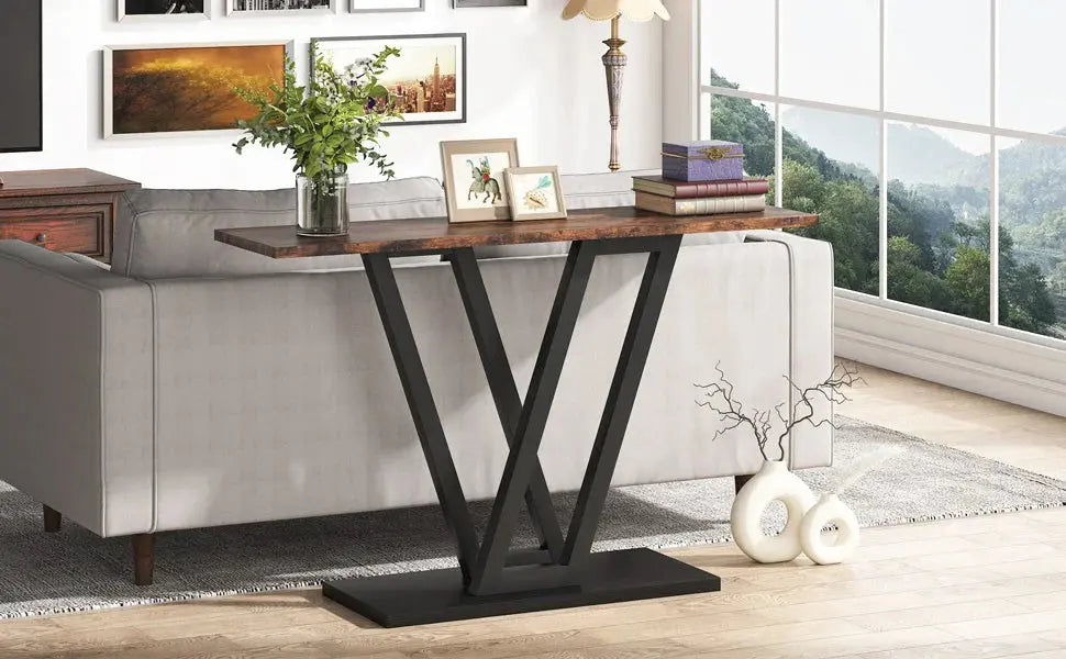 Tribesigns Industrial Console Table - Modern Wood Entryway Furniture for Living Room, 43.3" L Klassyx