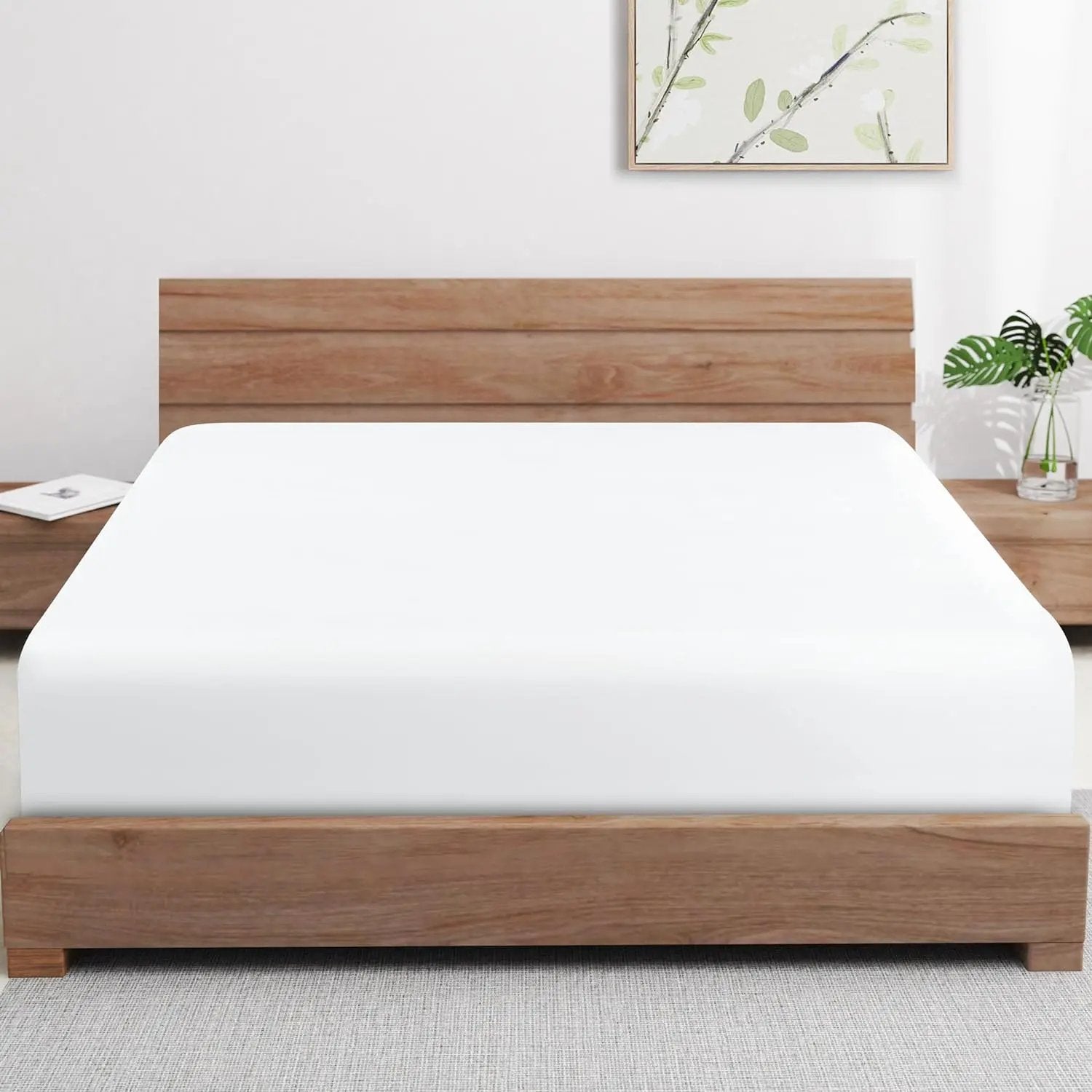 Bamboo Fitted Sheet in White (UK Standard) Euphoric Bedding