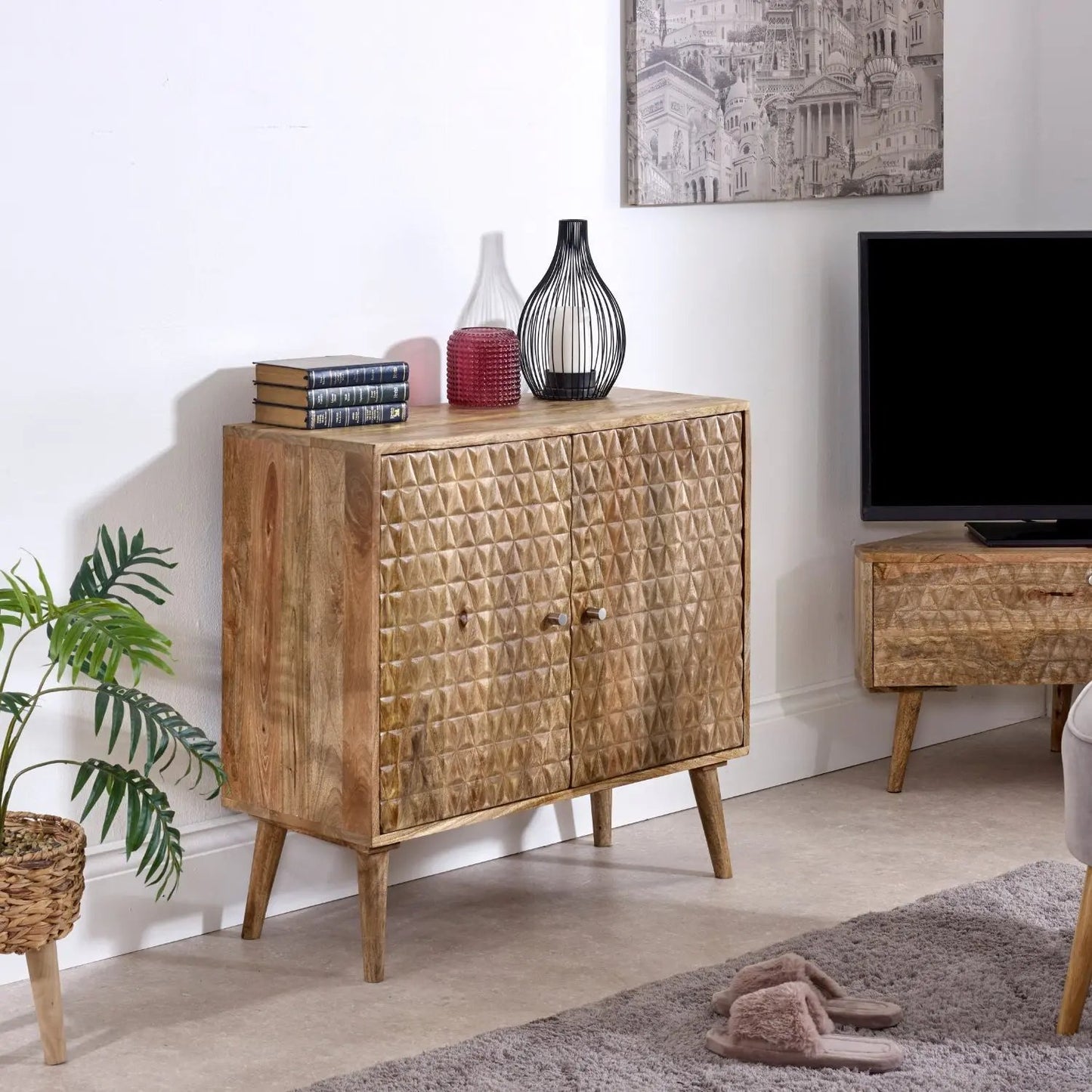 Marlow Light Mango Wood 2 Door Sideboard Verty Furniture