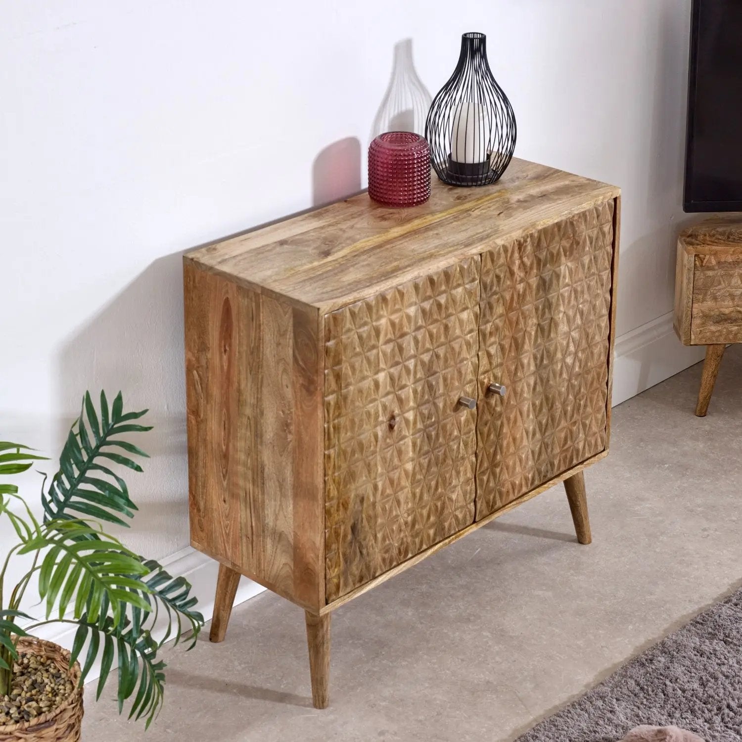 Marlow Light Mango Wood 2 Door Sideboard Verty Furniture