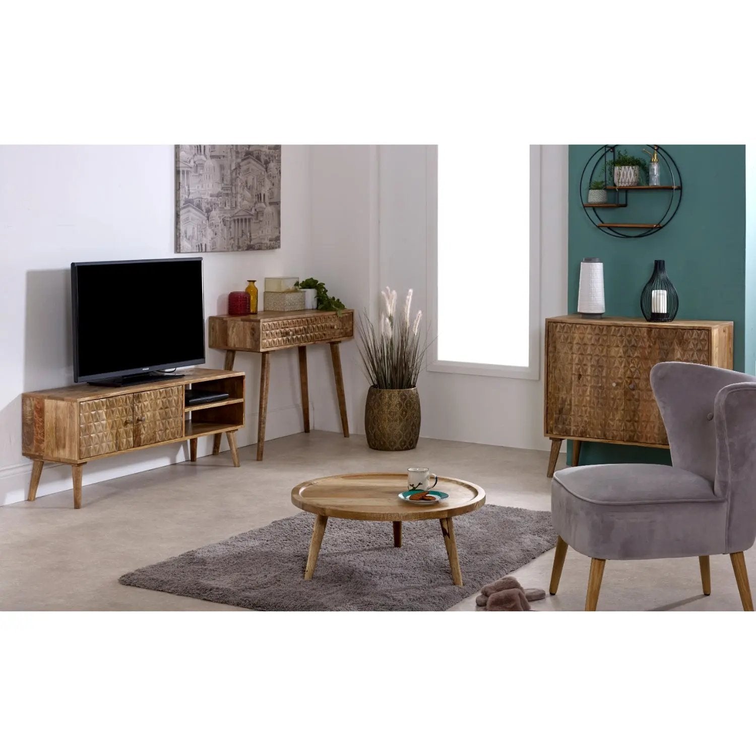 Marlow Light Mango Wood 2 Door Sideboard Verty Furniture