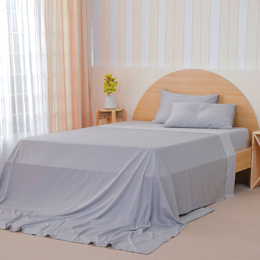 Ackly Bamboo - Dove Grey Flat Sheet - Luxe Home Essentials