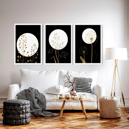 Black wall art for living room | set of 3 wall art prints About Wall Art