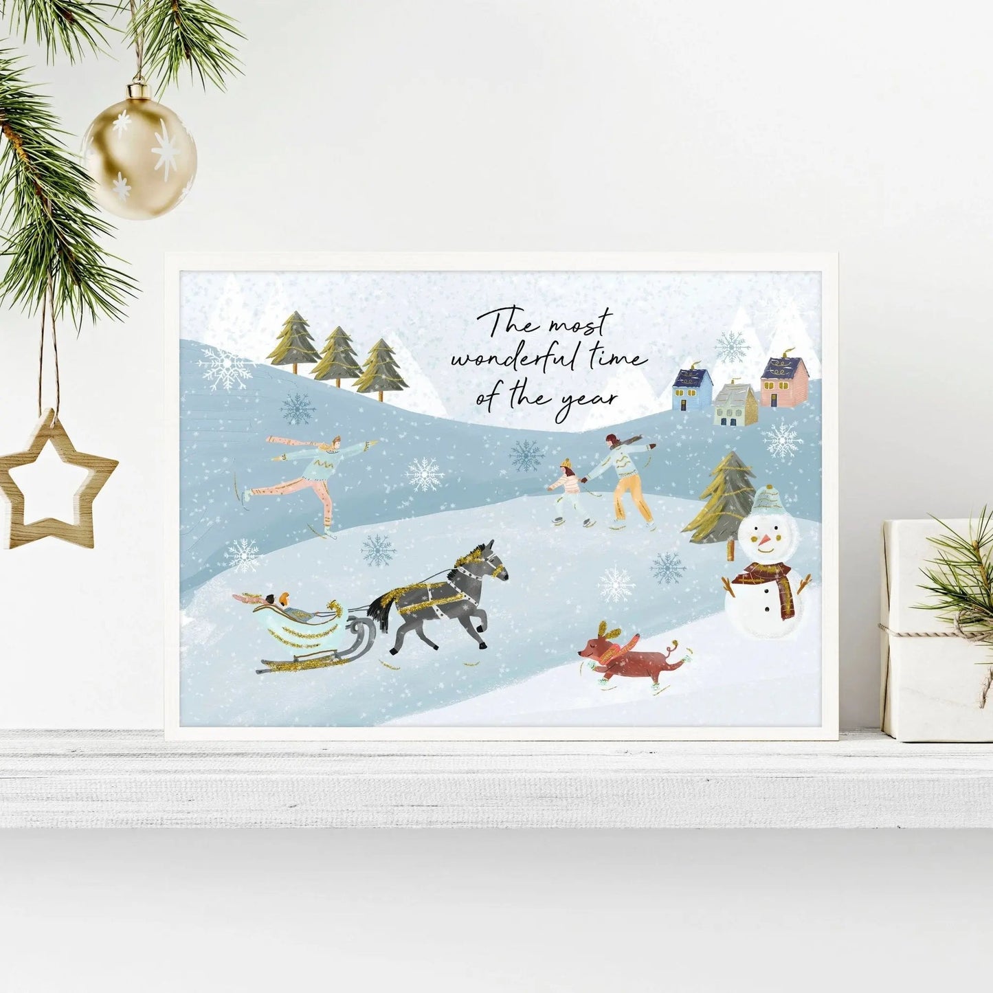 Scandi Christmas decor wall art print About Wall Art