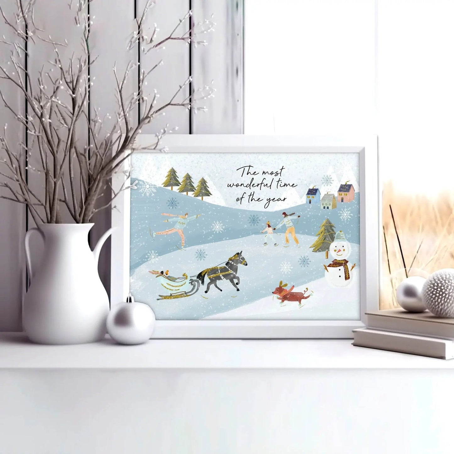 Scandi Christmas decor wall art print About Wall Art