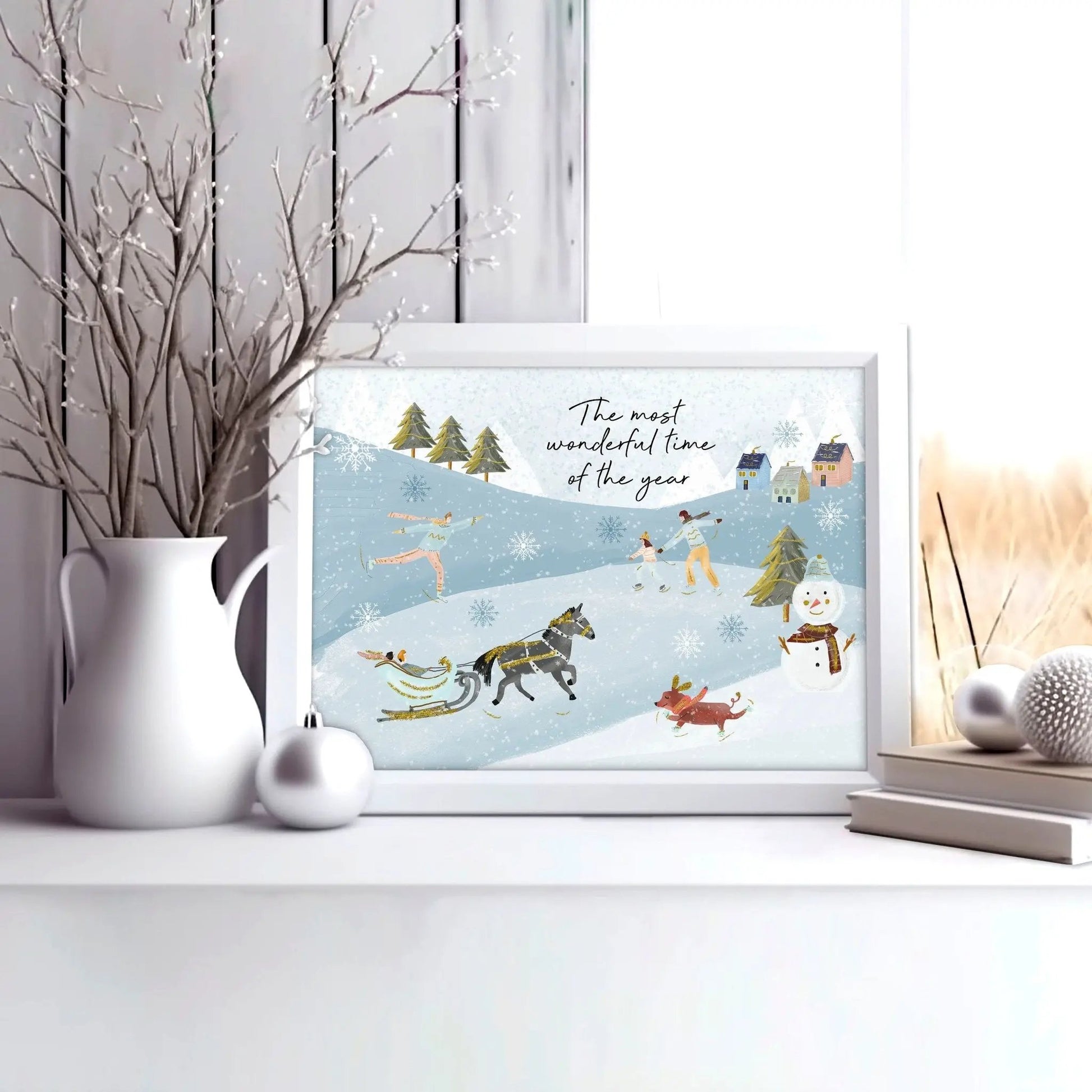 Scandi Christmas decor wall art print About Wall Art