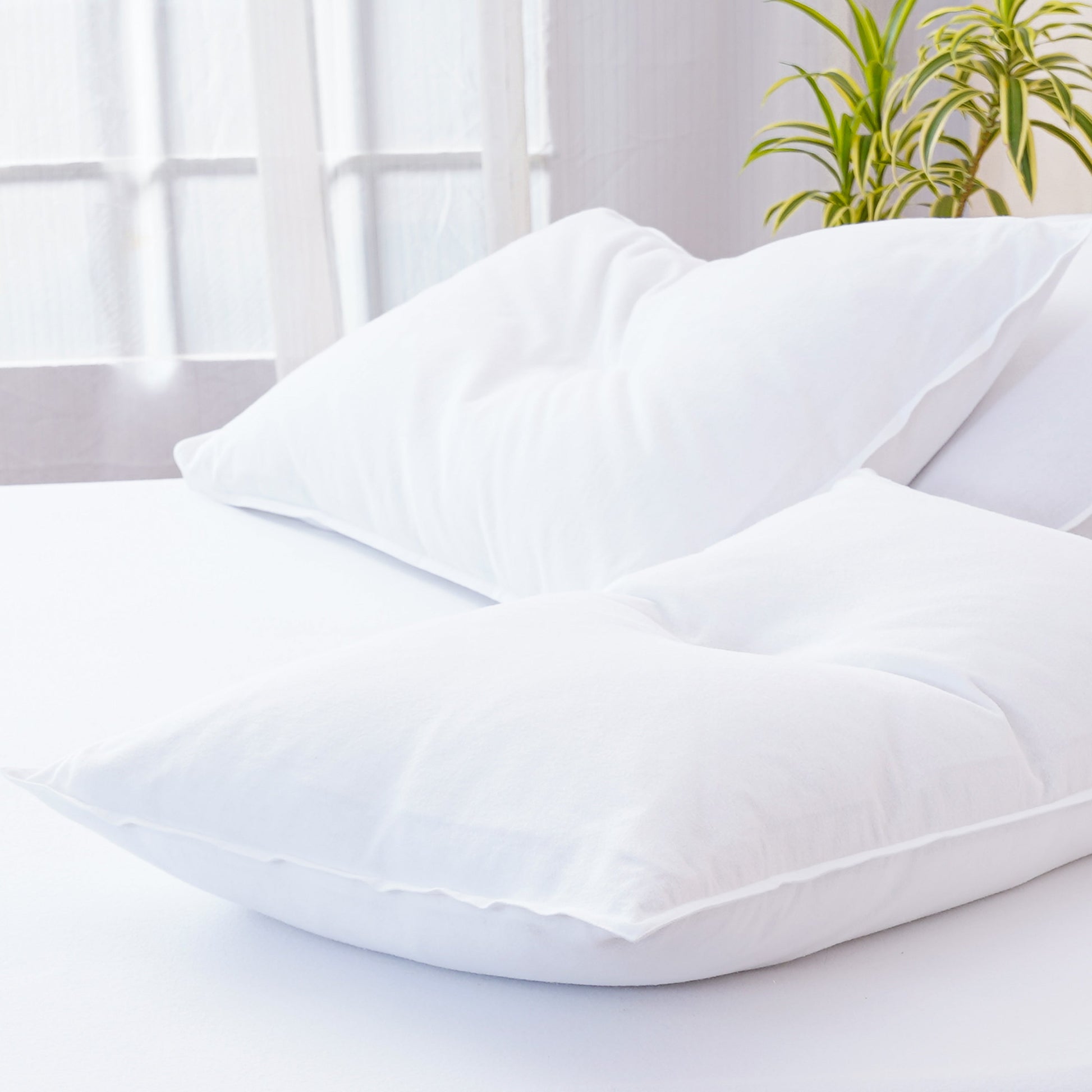 Bella Flannelette (Brushed Cotton) - White Pillowcases Pair - Luxe Home Essentials
