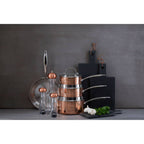 Minerva Small 16 Cm Hammered Saucepan With Lid