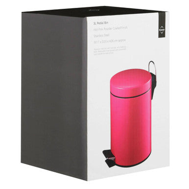 3 Ltr Hot Pink Pedal Bin