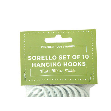 Set Of Ten Sorello Matt White Hooks