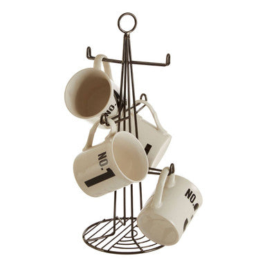 Vertex Black Nickel Finish 6 Cup Mug Tree