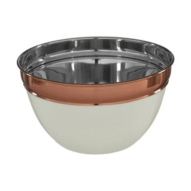 Prescott Medium Cream And Copper Mixing Bowl