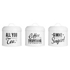 Pun And Games Set Of 3 Round Canisters