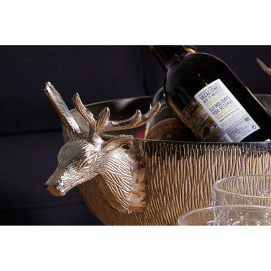 Stag Nickel Finish Punch Bowl