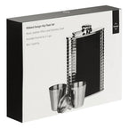 Auden Ribbed Stainless Steel Hip Flask Set