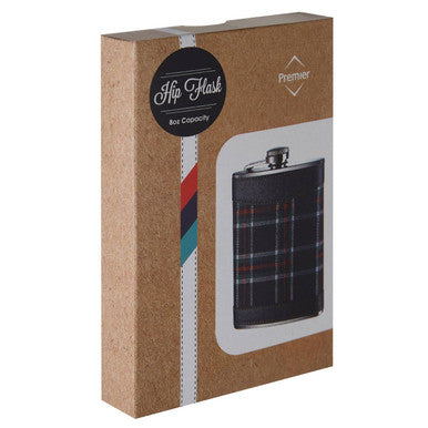 Blue Tartan Hip Flask