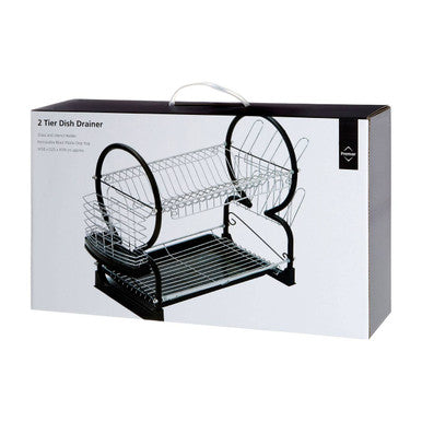 Laurie Black Enamel Coated Frame 2 Tier Dish Drainer