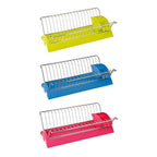 Laurie Blue Plastic And Chrome Wire Dish Drainer