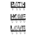 Love Mirrored 4 Hook Wall Hanger